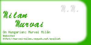 milan murvai business card